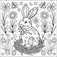 Easter coloring pages for coloring book. Easter outline. Easter coloring page. Easter egg coloring page vector