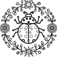 Lady bug coloring pages for coloring book. Bug coloring pages. Lady bug outline vector