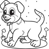 Baby dog coloring pages. Baby doge playing coloring pages for coloring book. Baby doge vector images