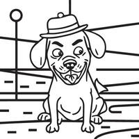 Funny dog coloring pages. Dog coloring pages for coloring book vector