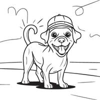 Funny dog coloring pages. Dog coloring pages for coloring book vector