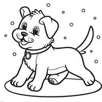 Baby dog coloring pages. Baby doge playing coloring pages for coloring book. Baby doge vector images