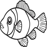 Clownfish coloring pages. Clownfish outline for coloring book vector