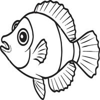 Clownfish coloring pages. Clownfish outline for coloring book vector