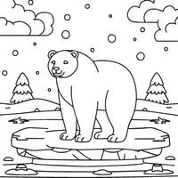 Polar Animals Coloring pages. Animals coloring pages. Polar animal outline vector