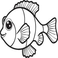 Clownfish coloring pages. Clownfish outline for coloring book vector