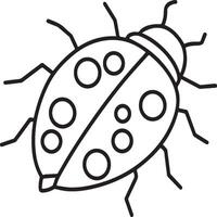 Lady bug coloring pages for coloring book. Bug coloring pages. Lady bug outline vector