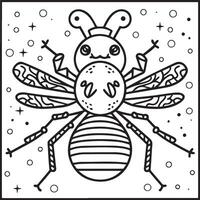 Insects coloring pages for coloring book. Insects outline vector. vector