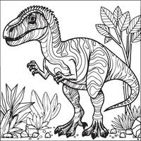 Dinosaur coloring pages. Dinosaur outline vector