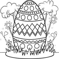 Easter coloring pages for coloring book. Easter outline. Easter coloring page. Easter egg coloring page vector