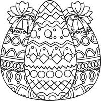 Easter coloring pages for coloring book. Easter outline. Easter coloring page. Easter egg coloring page vector