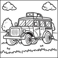 Vehicles coloring pages for kids. Vehicles outline vector