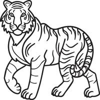 Wild animals coloring pages for coloring book. Wild animal outline vector. vector