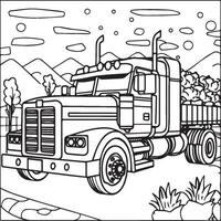 Truck coloring pages for coloring  book. Vehicles coloring pages. Vehicles outline vector