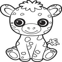 Cute baby animals coloring pages. Cute baby animals outline vector