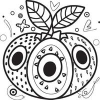 Fruits coloring pages for coloring book. Fruits outline vector