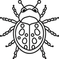 Lady bug coloring pages for coloring book. Bug coloring pages. Lady bug outline vector