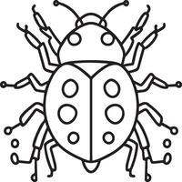 Lady bug coloring pages for coloring book. Bug coloring pages. Lady bug outline vector