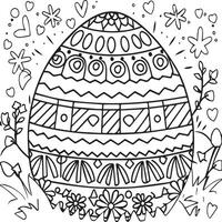 Easter coloring pages for coloring book. Easter outline. Easter coloring page. Easter egg coloring page vector