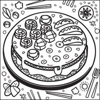 comida y meriendas colorante paginas para colorante libro. comida colorante paginas rápido comida colorante paginas vector