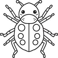 Lady bug coloring pages for coloring book. Bug coloring pages. Lady bug outline vector