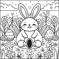 Easter coloring pages for coloring book. Easter outline. Easter coloring page. Easter egg coloring page vector