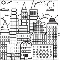 urbano y ciudad colorante paginas para colorante libro. urbano y ciudad contorno vector