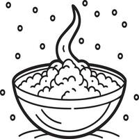 Food coloring pages for coloring book. Food outline vector. vector