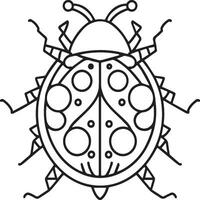 Lady bug coloring pages for coloring book. Bug coloring pages. Lady bug outline vector