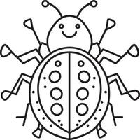 Lady bug coloring pages for coloring book. Bug coloring pages. Lady bug outline vector