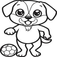 Baby dog coloring pages. Baby doge playing coloring pages for coloring book. Baby doge vector images