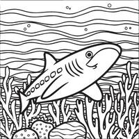 Whale Shark coloring pages. Whale Shark outline for coloring book vector