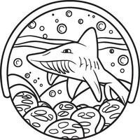 Whale Shark coloring pages. Whale Shark outline for coloring book vector