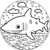 Whale Shark coloring pages. Whale Shark outline for coloring book vector