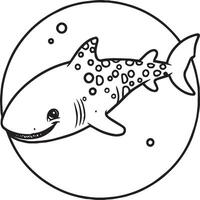 Whale Shark coloring pages. Whale Shark outline for coloring book vector