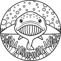 Whale Shark coloring pages. Whale Shark outline for coloring book vector