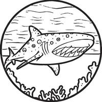 Whale Shark coloring pages. Whale Shark outline for coloring book vector