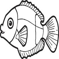 Clownfish coloring pages. Clownfish outline for coloring book vector