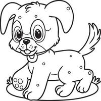 Baby dog coloring pages. Baby doge playing coloring pages for coloring book. Baby doge vector images