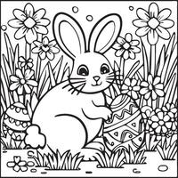 Easter coloring pages for coloring book. Easter outline. Easter coloring page. Easter egg coloring page vector