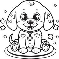 Baby dog coloring pages. Baby doge playing coloring pages for coloring book. Baby doge vector images