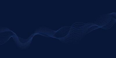 Abstract waving line background. Modern blue wave. Flowing dark blue curve with soft gradient background. vector