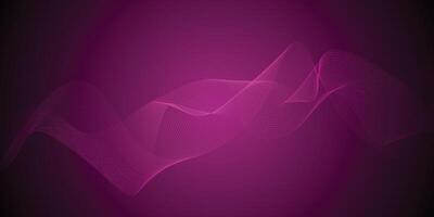 Abstract pink wave lines on dark pink background. waving line background. Flowing dark curve with soft gradient background vector