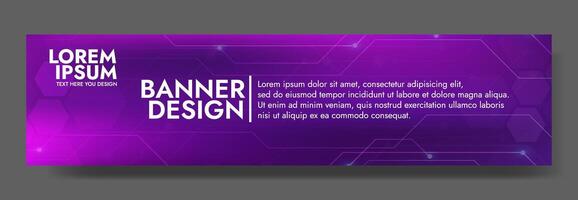 Gradient Digital technology banner. Futuristic banner for various design projects such as websites, presentations, print materials, social media posts vector