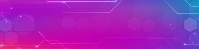 Gradient Digital technology banner. Futuristic banner for various design projects such as websites, presentations, print materials, social media posts vector