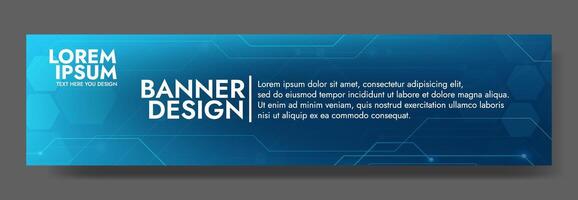 Gradient Digital technology banner. Futuristic banner for various design projects such as websites, presentations, print materials, social media posts vector