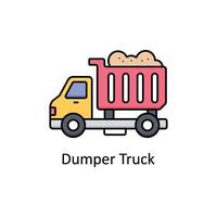 Dumper Truck vector filled outline icon design illustration. Manufacturing units symbol on White background EPS 10 File
