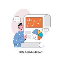 Data Analytics Report Flat Style Design Vector illustration. Stock illustration