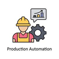 Production Automation vector filled outline icon design illustration. Manufacturing units symbol on White background EPS 10 File