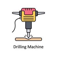 Drilling Machine vector filled outline icon design illustration. Manufacturing units symbol on White background EPS 10 File